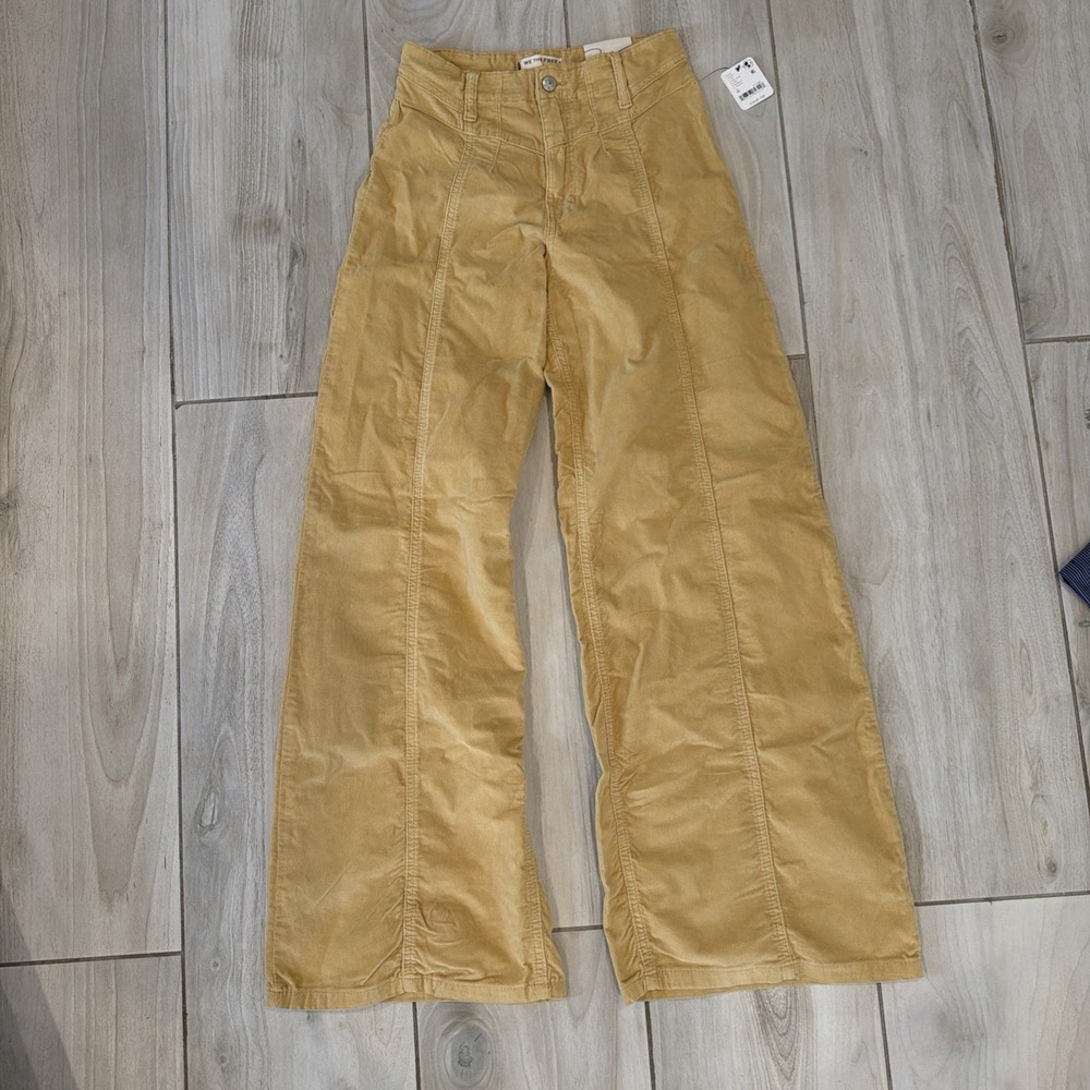 We The Free Wide Leg Corduroy Pants in Mustard